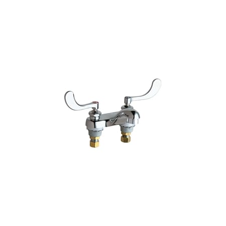 Chicago Faucets Centerset Bathroom Faucet with 4" Faucet Centers and Wrist Blade Handles Chrome