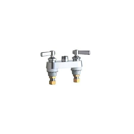 Chicago Faucets Deck Mounted Laundry / Service Sink Faucet with Lever Handles - Less Spout Chrome