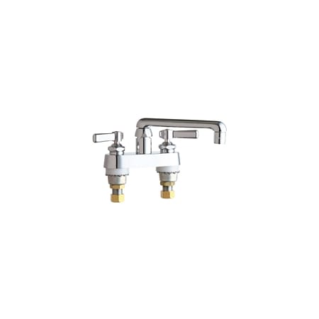 Chicago Faucets Deck Mounted Laundry / Service Sink Faucet with Lever Handles and 6" Full-Flow Swing Spout Chrome