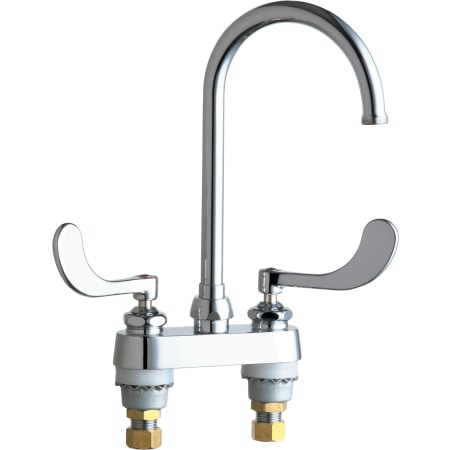 Chicago Faucets Commercial Grade Centerset Kitchen Faucet with Wrist Blade Handles - 4" Faucet Centers Chrome