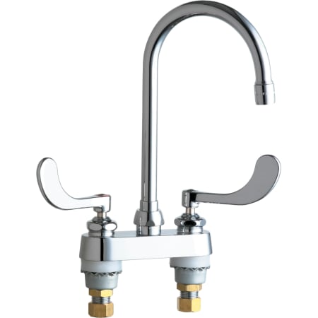 Chicago Faucets Commercial Grade Centerset Kitchen Faucet with Wrist Blade Handles - 4" Faucet Centers Chrome