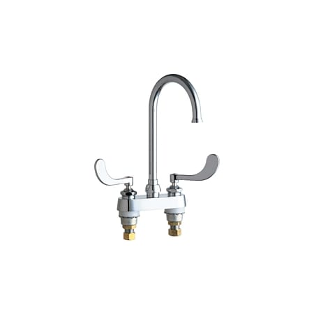 Chicago Faucets Commercial Grade Centerset Kitchen Faucet with Wrist Blade Handles - 4" Faucet Centers Chrome