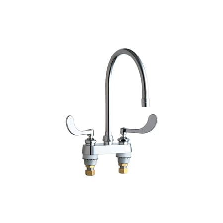 Chicago Faucets Commercial Grade Centerset Kitchen Faucet with Wrist Blade Handles - 4" Faucet Centers Chrome
