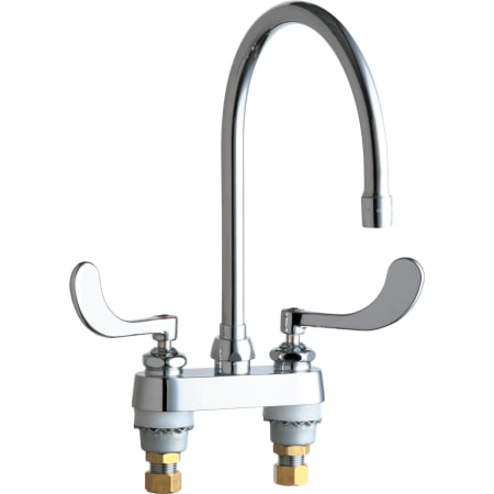 Chicago Faucets Commercial Grade Centerset Kitchen Faucet with Wrist Blade Handles - 4" Faucet Centers Chrome