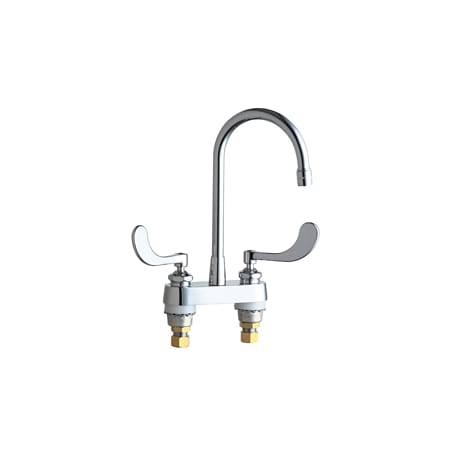 Chicago Faucets Commercial Grade Centerset Kitchen Faucet with Wrist Blade Handles - 4" Faucet Centers Chrome