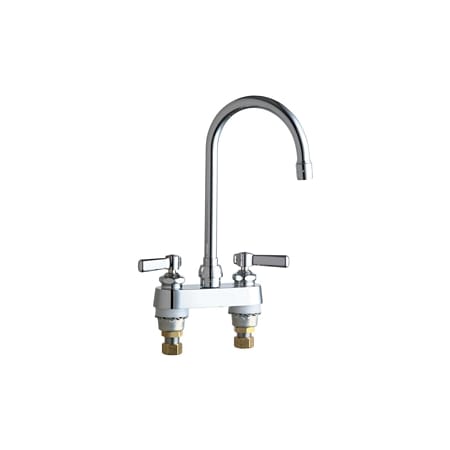 Chicago Faucets Commercial Grade Centerset Kitchen Faucet with Lever Handles - 4" Faucet Centers Chrome