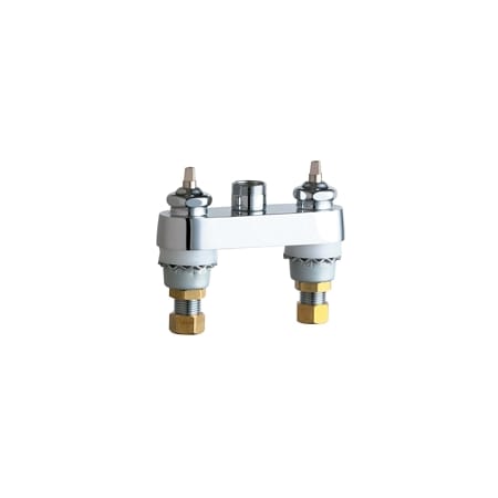 Chicago Faucets Commercial Grade Centerset Bathroom Faucet with 4" Faucet Centers - Less Spout and Handles Chrome