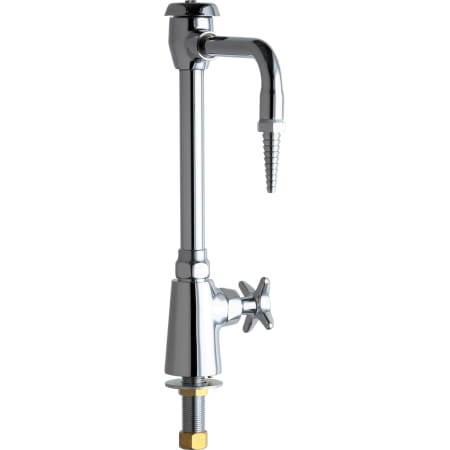 Chicago Faucets Single Hole Lab Faucet with Cross Handle and High Arch Vacuum Breaker Spout Chrome