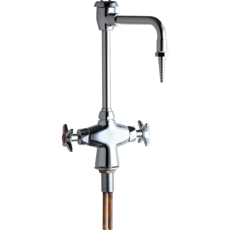 Chicago Faucets Single Hole Lab Faucet with Cross Handles and High Arch Vacuum Breaker Spout Chrome