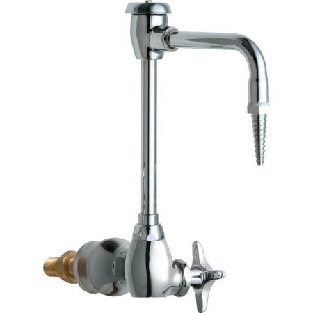 Chicago Faucets Wall Mounted Lab Faucet with Cross Handle and High Arch Vacuum Breaker Spout Chrome