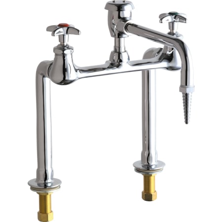 Chicago Faucets Bridge Style Lab Faucet with Cross Handles, Swinging Vacuum Breaker Spout and Risers Chrome
