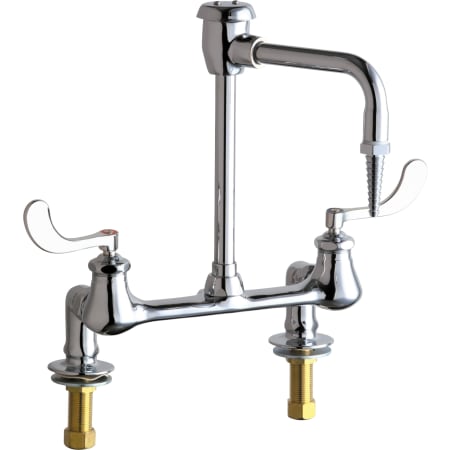 Chicago Faucets Bridge Style Lab Faucet with Wrist Blade Handles and High Arch Vacuum Breaker Spout Chrome
