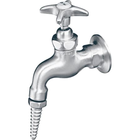 Chicago Faucets Laboratory Distilled Water Faucet with Removable Serrated Nozzle Outlet with Metal Cross Handle Chrome/Tin Plated