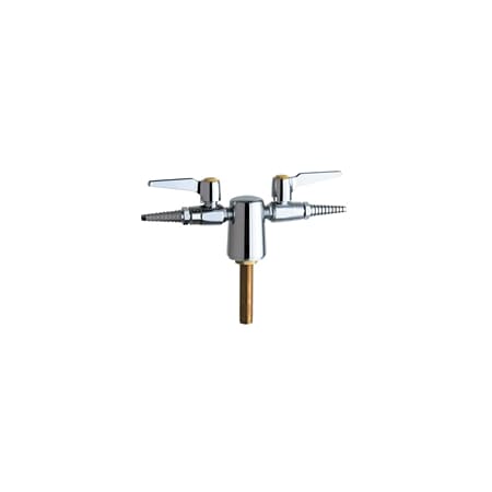 Chicago Faucets Deck Mounted Double Laboratory Turret and Valve with Lever Handle Chrome