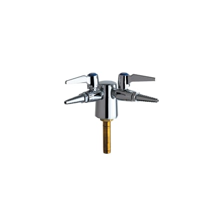 Chicago Faucets Deck Mounted Double Laboratory Turret and Valve with Lever Handle Chrome