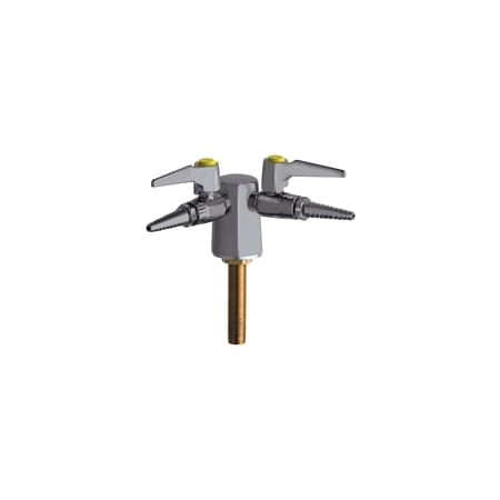 Chicago Faucets Deck Mounted Double Laboratory Turret and Valve with Lever Handle Chrome