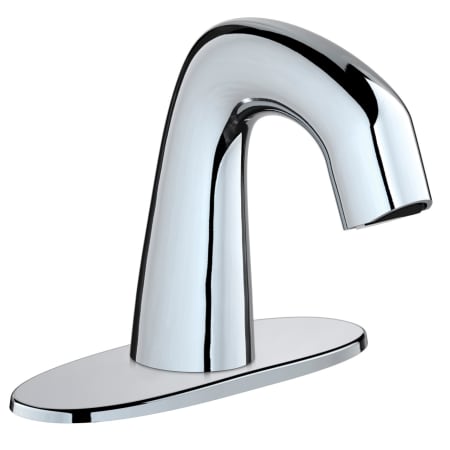Chicago Faucets EQ Curved 0.5 GPM Centerset Bathroom Faucet - Includes Batteries Chrome