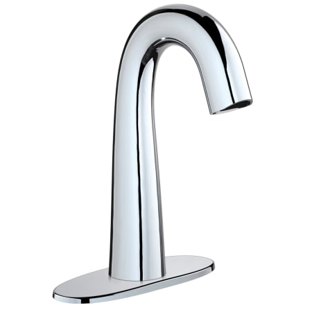 Chicago Faucets EQ High Arc 0.5 GPM Centerset Metering Faucet with Dual Supply Chrome