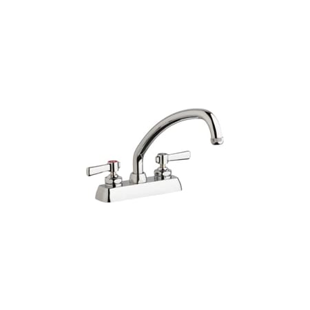 Chicago Faucets Commercial Grade Centerset Kitchen Faucet with Lever Handles - 4" Faucet Centers Chrome