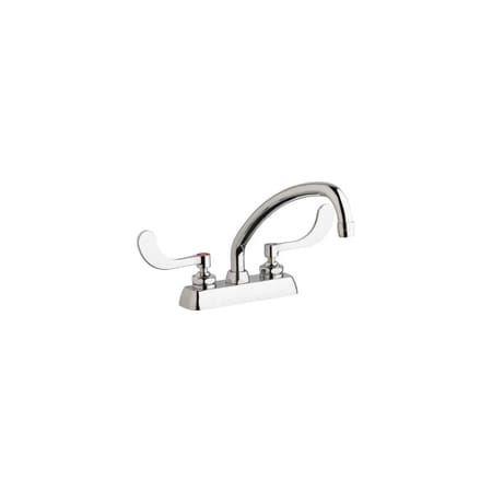 Chicago Faucets Commercial Grade Centerset Kitchen Faucet with Wrist Blade Handles - 4" Faucet Centers Chrome
