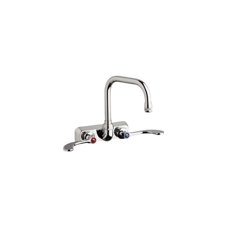 Chicago Faucets Commercial Grade Centerset Laundry / Service Faucet with Wrist Blade Handles - 4" Faucet Centers Chrome