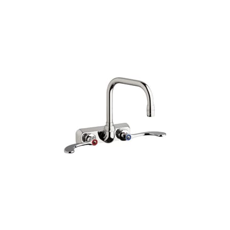 Chicago Faucets Commercial Grade Centerset Laundry / Service Faucet with Wrist Blade Handles - 4" Faucet Centers Chrome