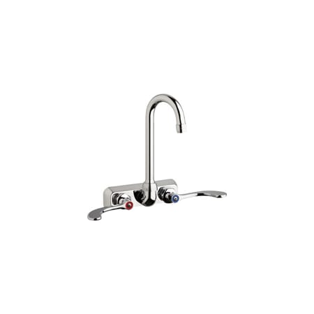 Chicago Faucets Commercial Grade Centerset Laundry / Service Faucet with Wrist Blade Handles - 4" Faucet Centers Chrome