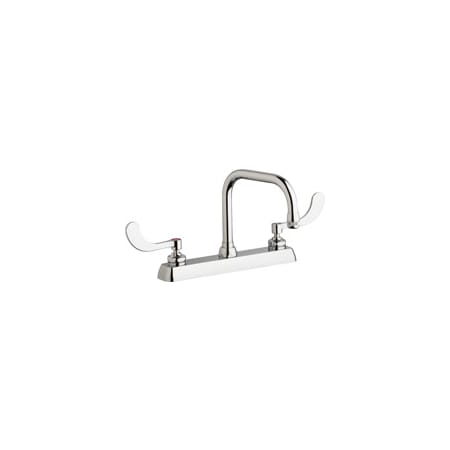 Chicago Faucets Commercial Grade Centerset Laundry / Service Faucet with Wrist Blade Handles - 8" Faucet Centers Chrome