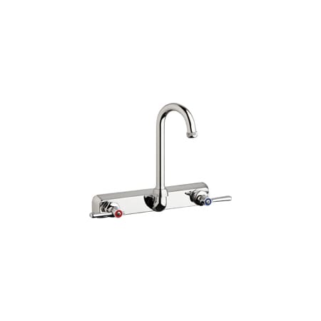 Chicago Faucets Commercial Grade Centerset Laundry / Service Faucet with Lever Handles - 8" Faucet Centers Chrome