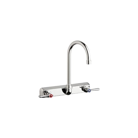 Chicago Faucets Commercial Grade Centerset Laundry / Service Faucet with Lever Handles - 8" Faucet Centers Chrome