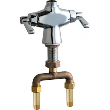 Chicago Faucets Deck Mounted Pre-Rinse Faucet Fitting with Lever Handles - Commercial Grade Chrome