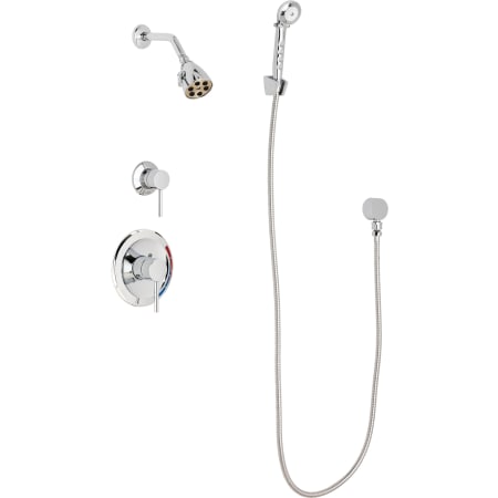 Chicago Faucets 2.5 GPM Shower Package with Lever Handles, Single Function Shower Head, 1.5 GPM Hand Shower and Hose Chrome