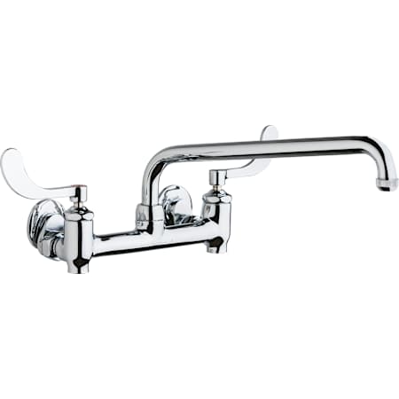 Chicago Faucets Wall-Mounted Manual Sink Faucet with Adjustable Centers Chrome