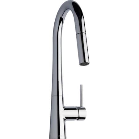 Chicago Faucets Deck-Mounted Kitchen Faucet with Pull-Down Spout - Single-Hole Mount Polished Chrome