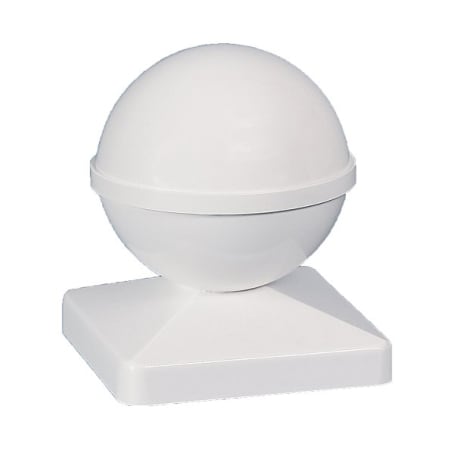 Classy Caps Ball 4" x 4" PVC Fence Post Cap White