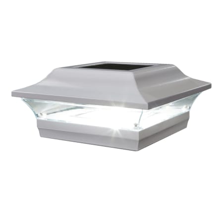 Classy Caps Imperial 7" Wide Dual Mode LED Solar Post Cap Light that fits 5" x 5" Post White