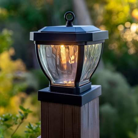 Classy Caps Solar Post Caps 7" Tall Post Light Black