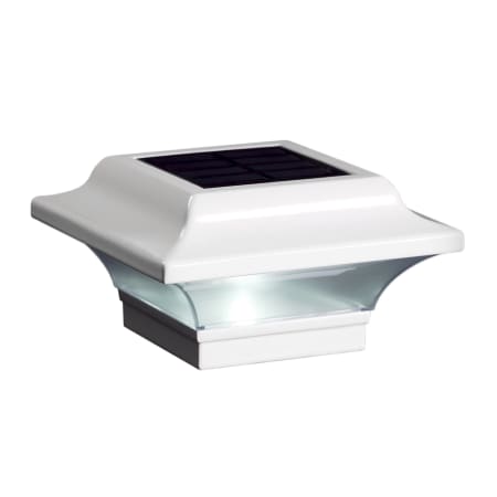 Classy Caps Imperial 4-3/4" Wide Dual Mode LED Solar Post Cap Light that fits Various Small Post Sizes White