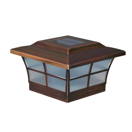 Classy Caps Prestige 6" Wide Dual Mode LED Solar Post Cap Light that fits 5.5" x 5.5" Post Copper