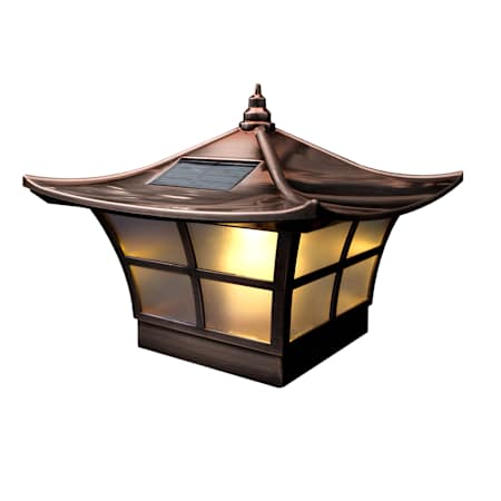 Classy Caps Ambience 8" Wide LED Solar Post Cap Light that fits 3.5" x 3.5" or 4" Post Copper