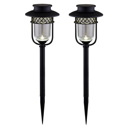 Classy Caps 20" Tall Solar LED Center Mount Path Light - Pack of 2 Black