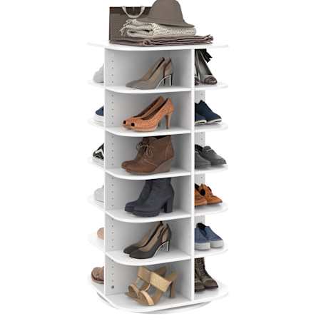 ClosetMaid Multi Functional 22-13/16"W Space Saving Storage Shoe Tower Rotating Organizer White
