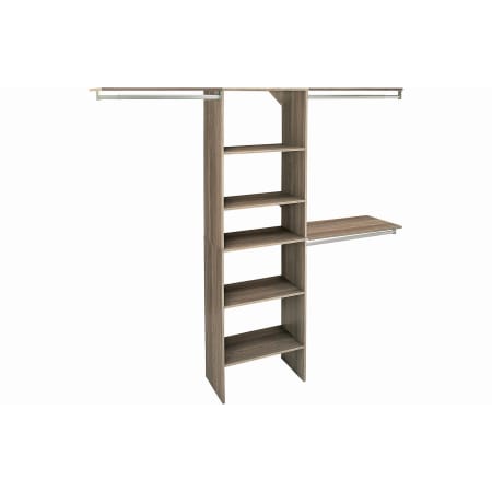 ClosetMaid SuiteSymphony 7 to 10 Foot Wide Closet System Organizer with 25" Tower, 7 Shelves and 3 Hanging Rods Natural Gray