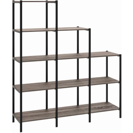 ClosetMaid 5 Tier 46"W x 52"H Steel Framed Decor Display Multi Level Decorative Bookshelf Weathered Gray
