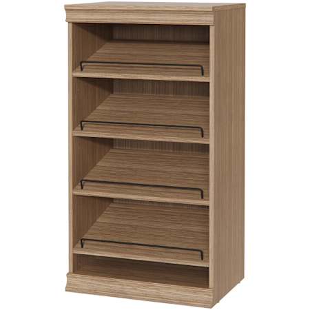 ClosetMaid Modular 21-1/2"W Adjustable 4 Shelf Closet System Shoe Rack Organizer Unit with Rails Sand