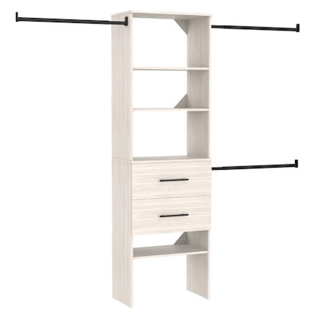 ClosetMaid SuiteSymphony 5 to 10 Foot Wide Closet System with Rods White Timber