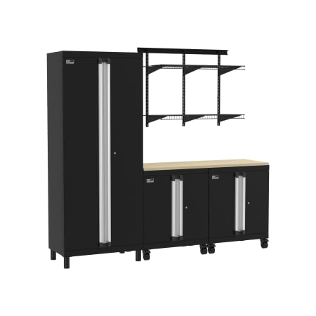 ClosetMaid ProGarage 5 Piece Steel Garage Workshop Storage Cabinet and MaxLoad Shelf System Black