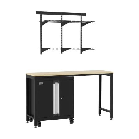ClosetMaid ProGarage 3 Piece Steel Garage Storage Organizer Cabinet and MaxLoad Shelf System Black