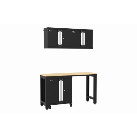 ClosetMaid ProGarage 4 Piece Steel Garage Workshop Storage Cabinet and Workbench System Black