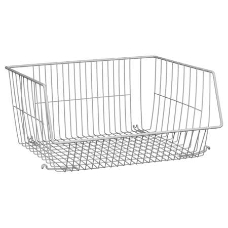 ClosetMaid Ventilated 16-1/4"W x 15-3/4"D x 8-1/4"H Wire Stackable or Wall Mounted Storage Basket / Bin White